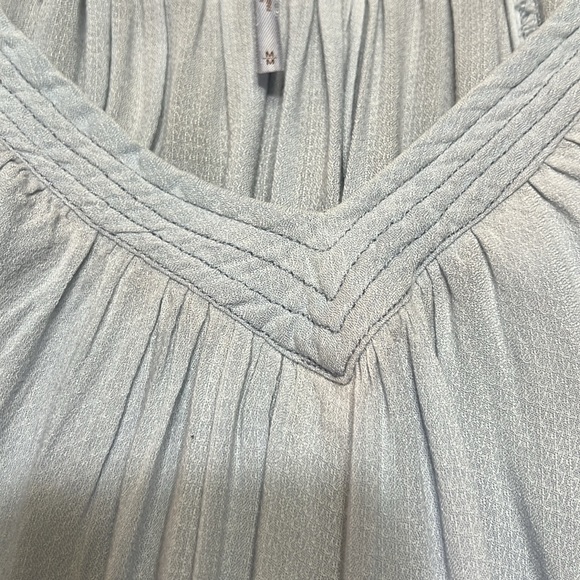 Free People Womens Catch Me If You Can Peasant Blouse Light Blue Sz M - Picture 6 of 12